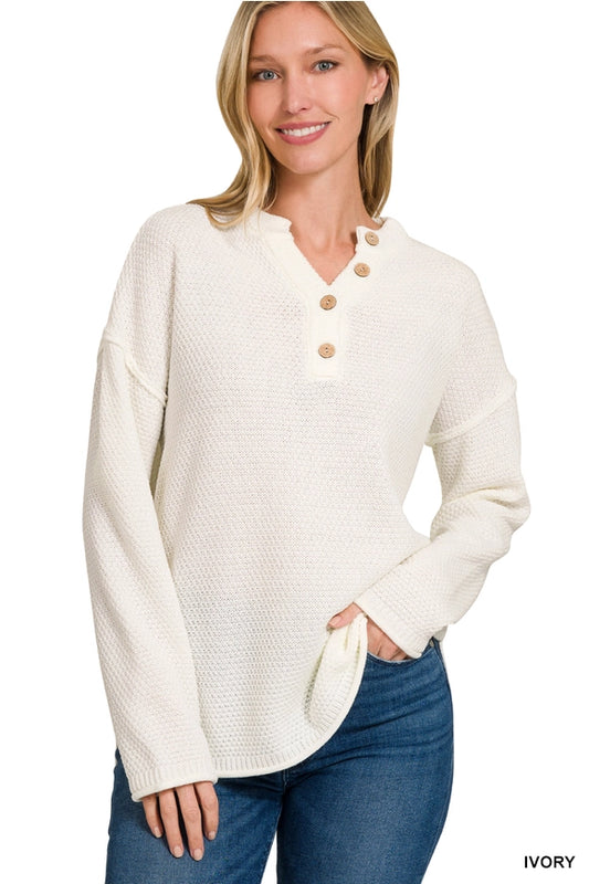 Henley Sweater Ivory