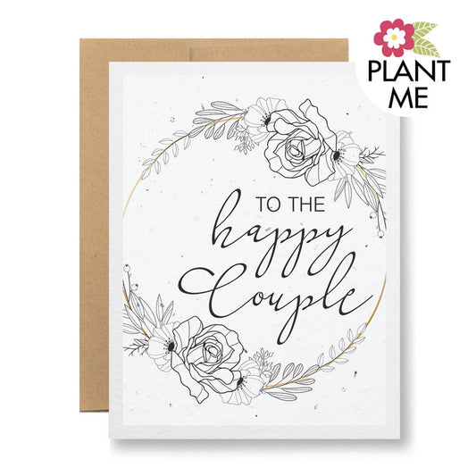 Plantable Seed Paper Greeting Card - To the happy couple