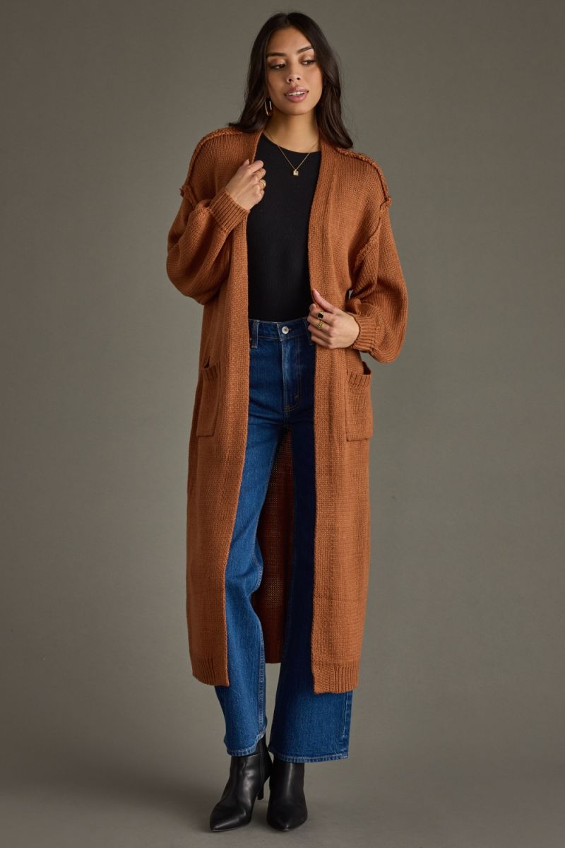 Hilton Duster Cardigan- Rust