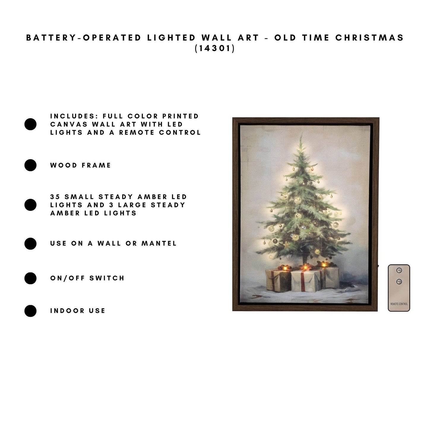Battery Operated Lighted Wall Art - Old Time Christmas