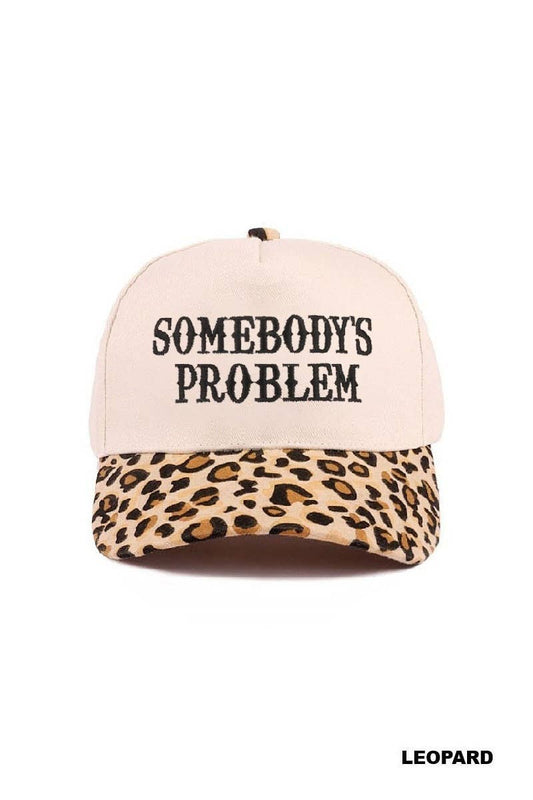 Somebody's Problem Two Tone Canvas Cotton Cap: LEOPARD