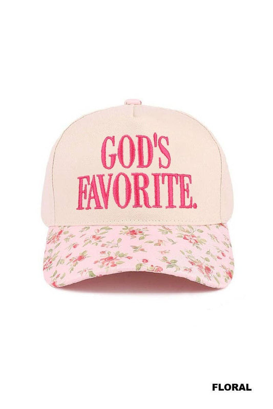 God's Favorite Two Tone Canvas Cotton Cap: FLORAL