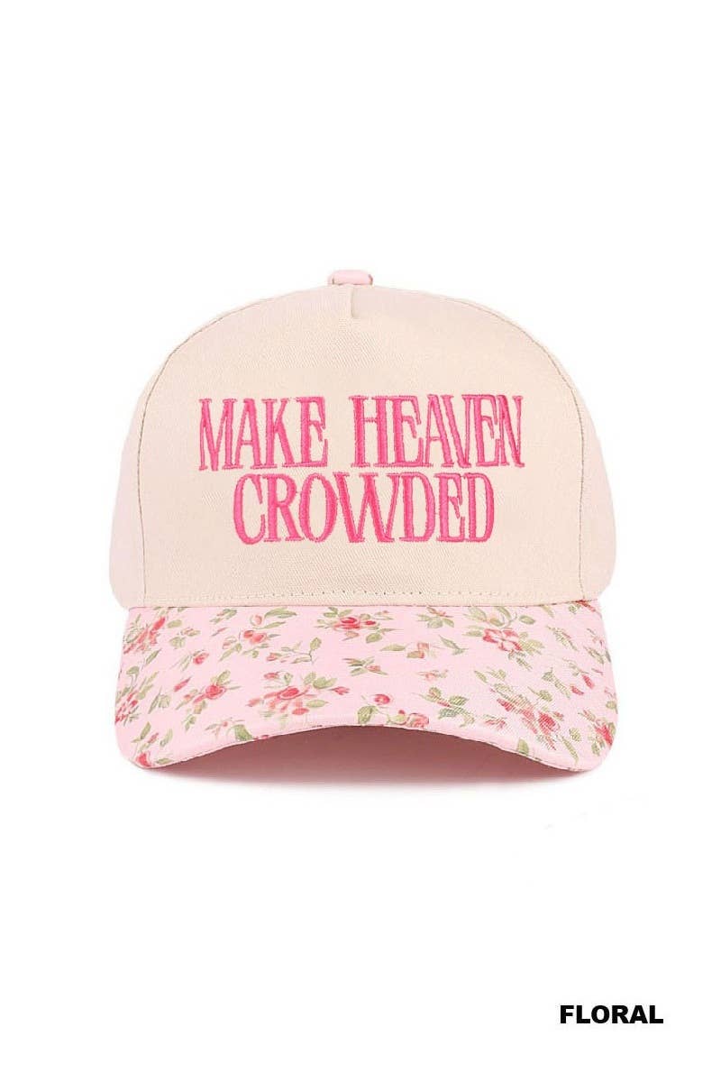 Make Heaven Crowded Two-tone Canvas Cotton Cap: FLORAL