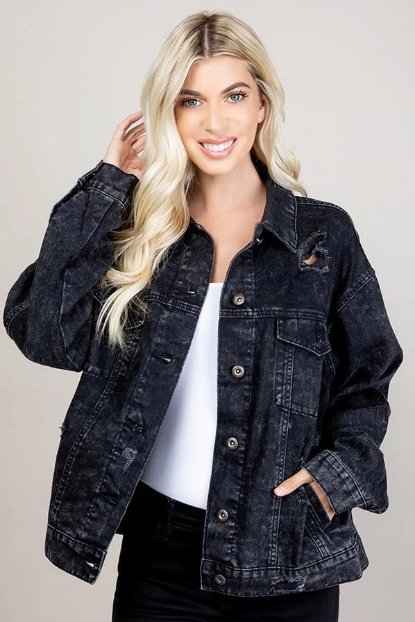 Black Oversized Denim Jakcet