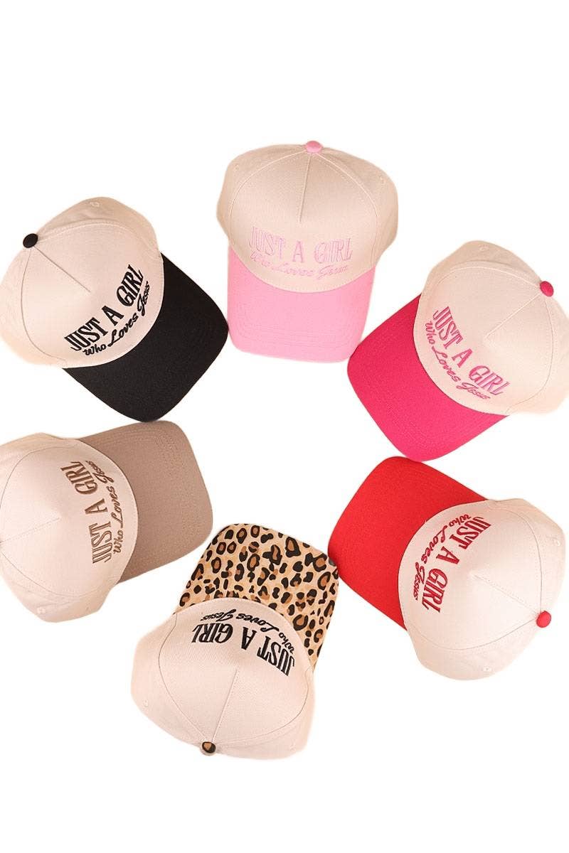 Just A Girl Who Loves Jesus Two-tone Canvas Cap: BLACK