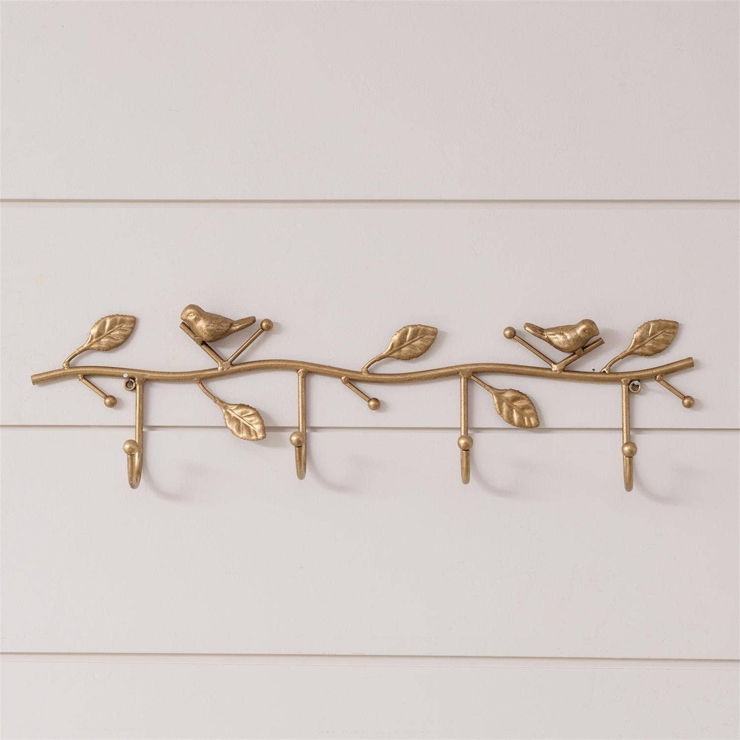 Gold Birds On Branch Wall Hooks