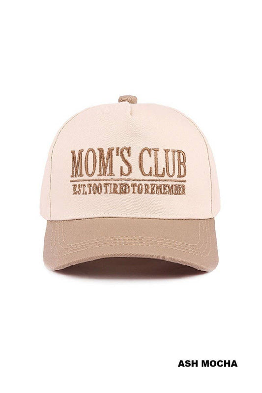 Mom's Club Two Tone Canvas Cotton Cap: ASH MOCHA