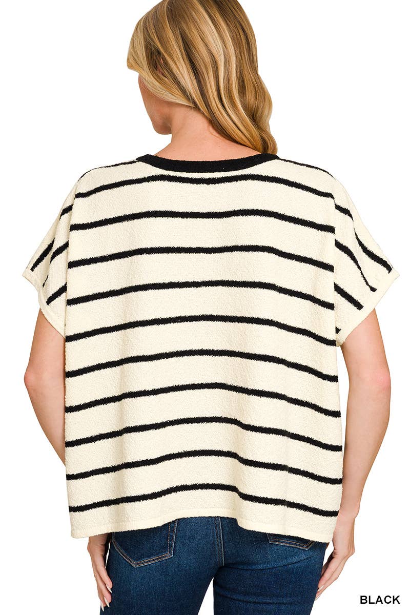 Striped Oversize Sweater Top