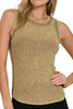 Washed Ribbed Scoop Neck Tank Top