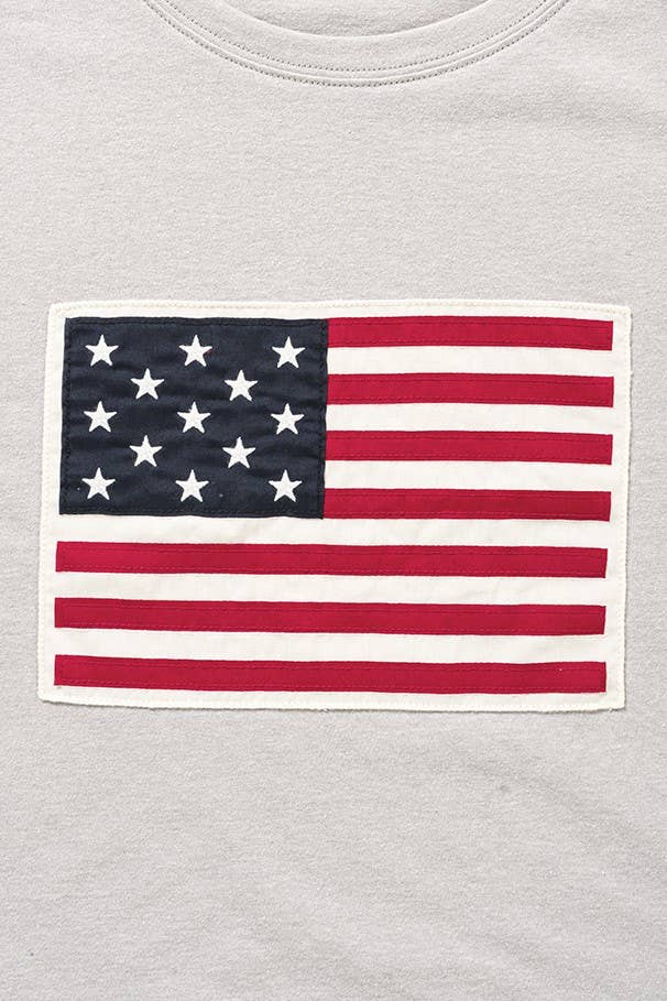 American Flag Tee: SAND BEIGE