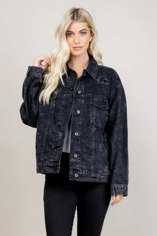 Black Oversized Denim Jakcet