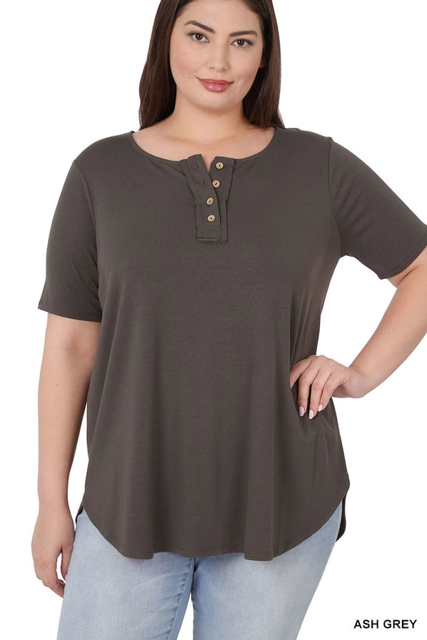 Button Down Short Sleeve Shirt Plus