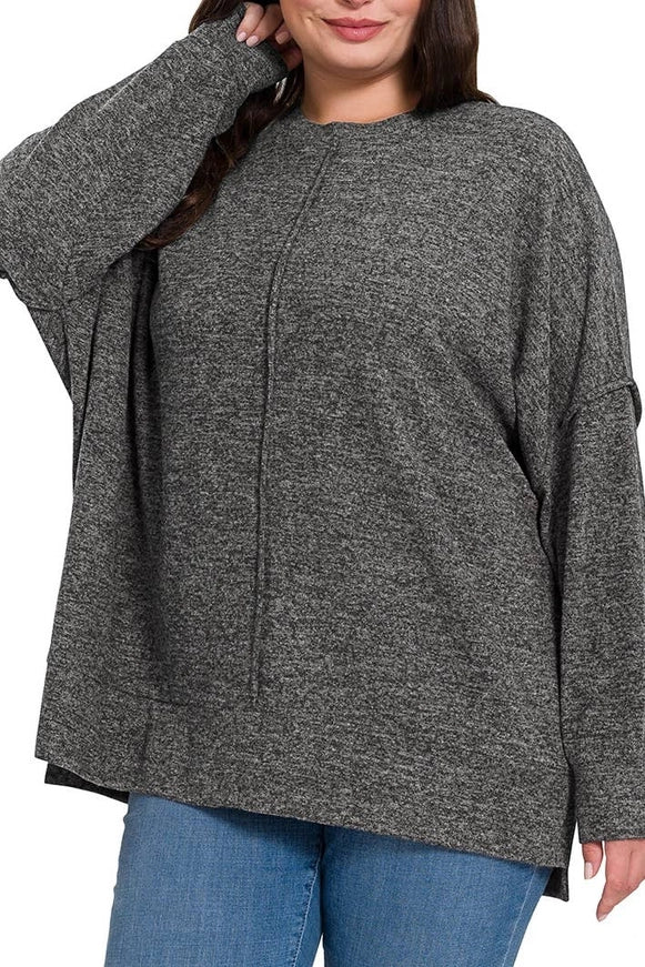 Adi Melange Sweater Black Plus