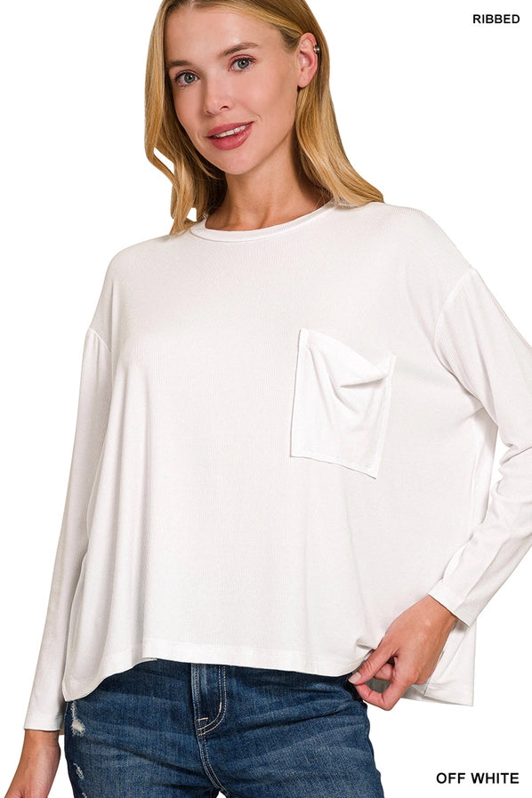 Ribbed Dolman Sleeve Top