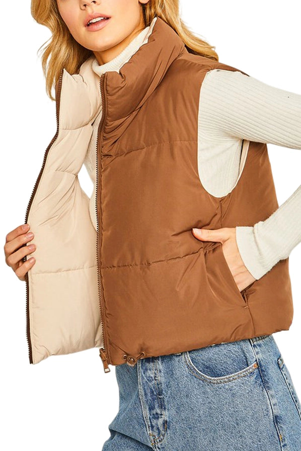 Heather Reversable Puffer Vest
