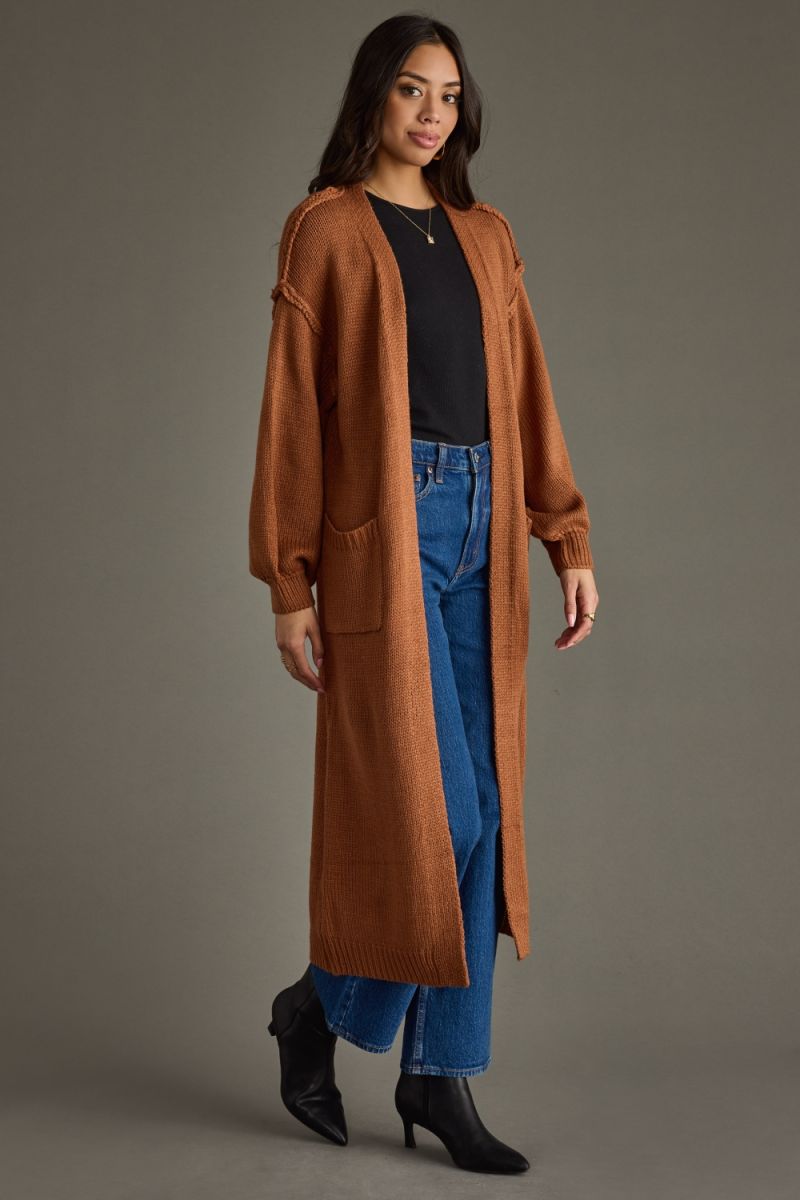 Hilton Duster Cardigan- Rust