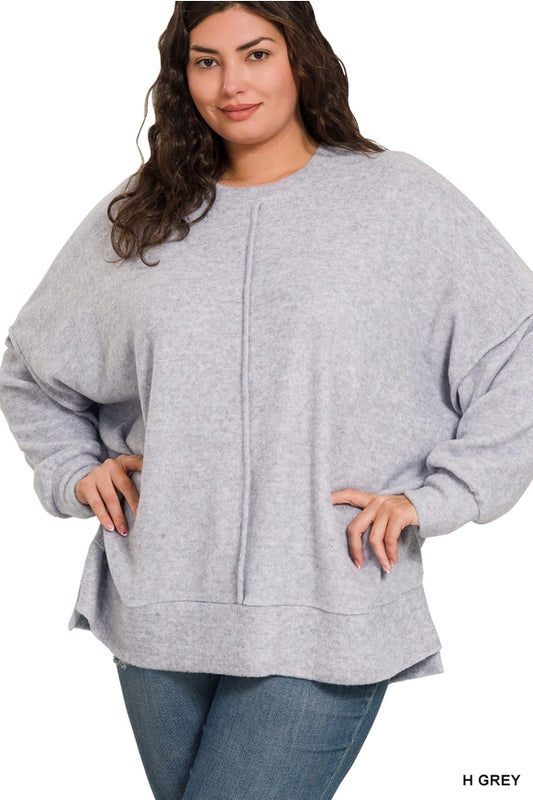 Melange Sweater - Heather Grey Plus