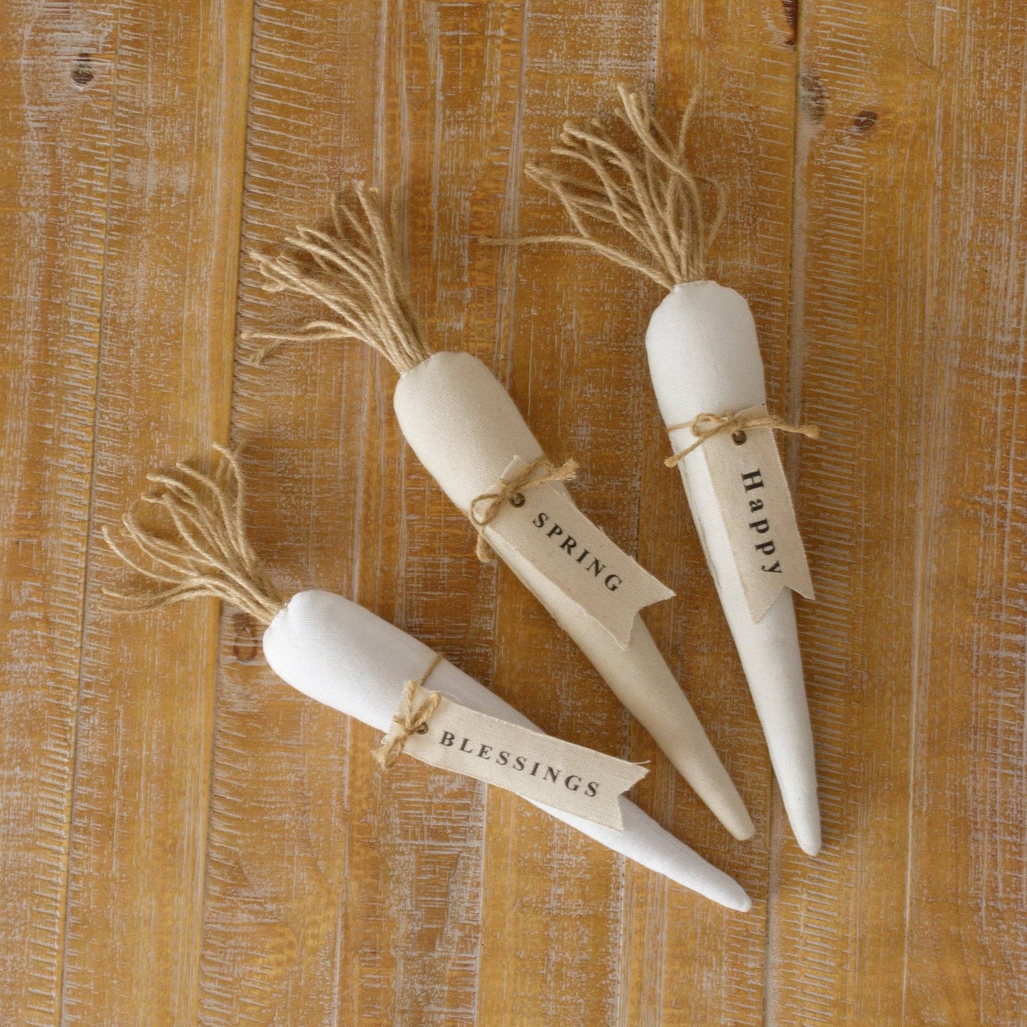 Fabric Carrots - Happy, Spring, Blessings