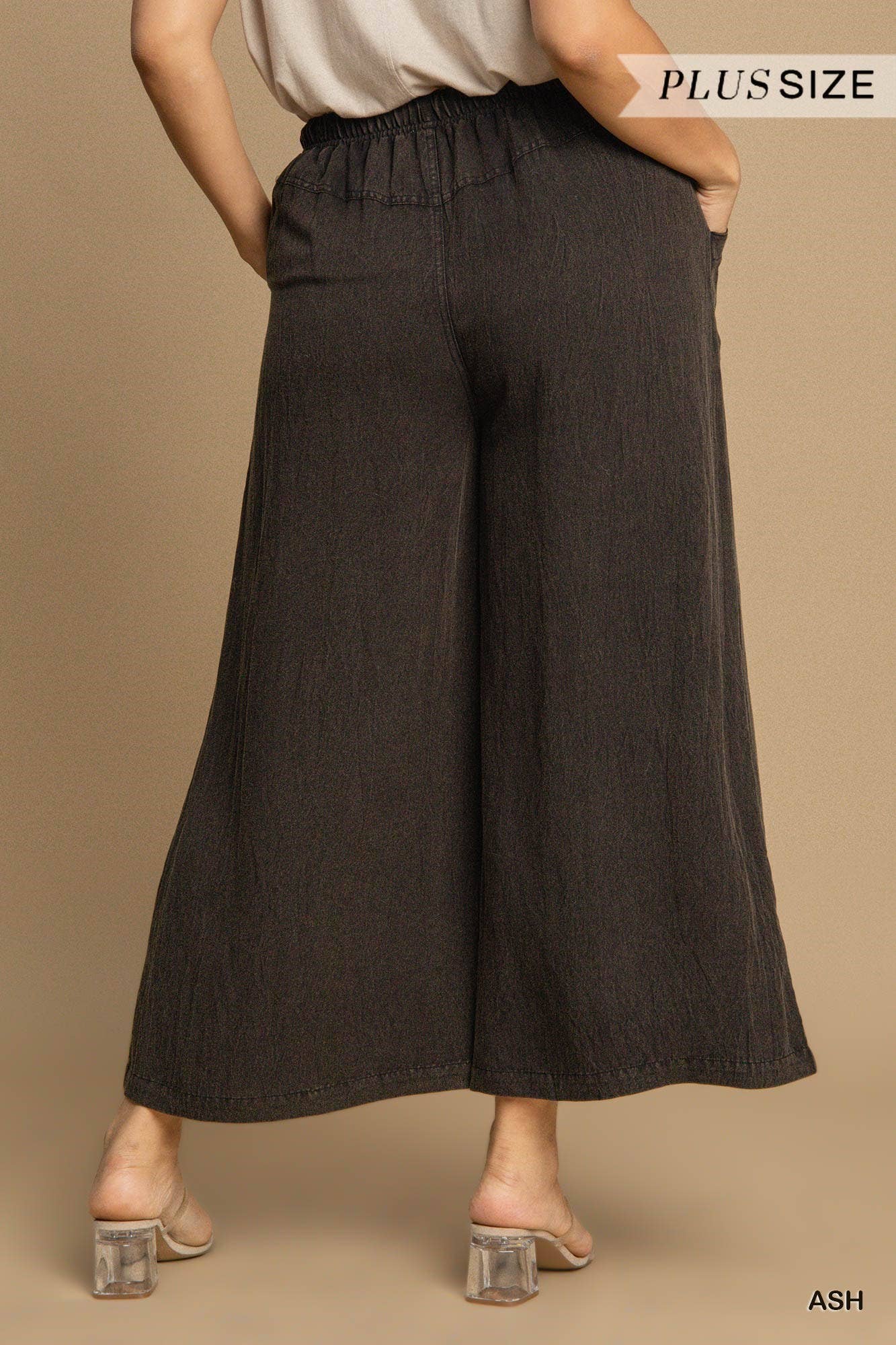 Plus Snow Wash Waistband Pants: ASH
