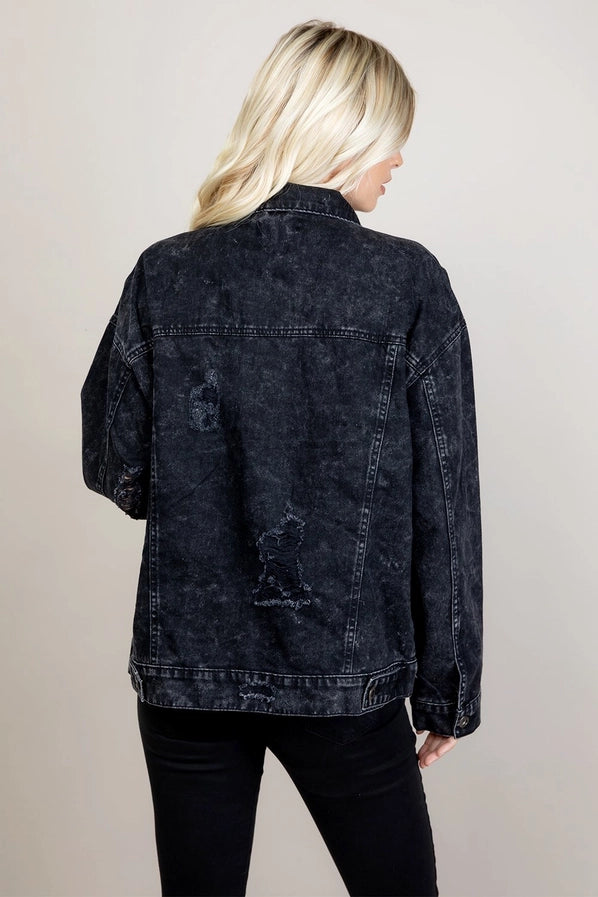Black Oversized Denim Jakcet