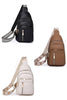 Vegan Leather Crossbody Sling Chest Pack Bag: CAMEL