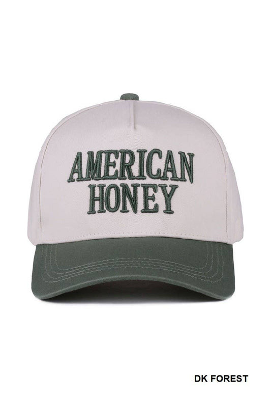 American Honey Two Tone Canvas Cotton Cap: DK FOREST