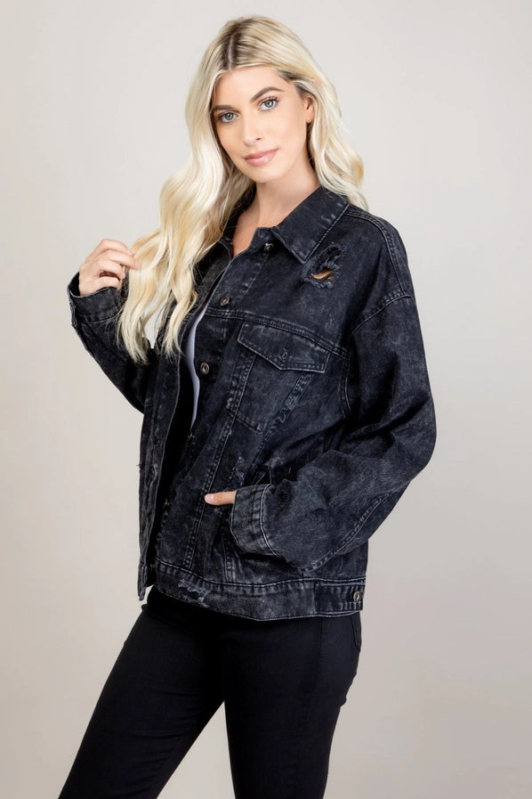 Black Oversized Denim Jakcet