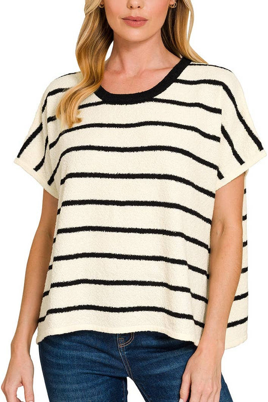 Striped Oversize Sweater Top