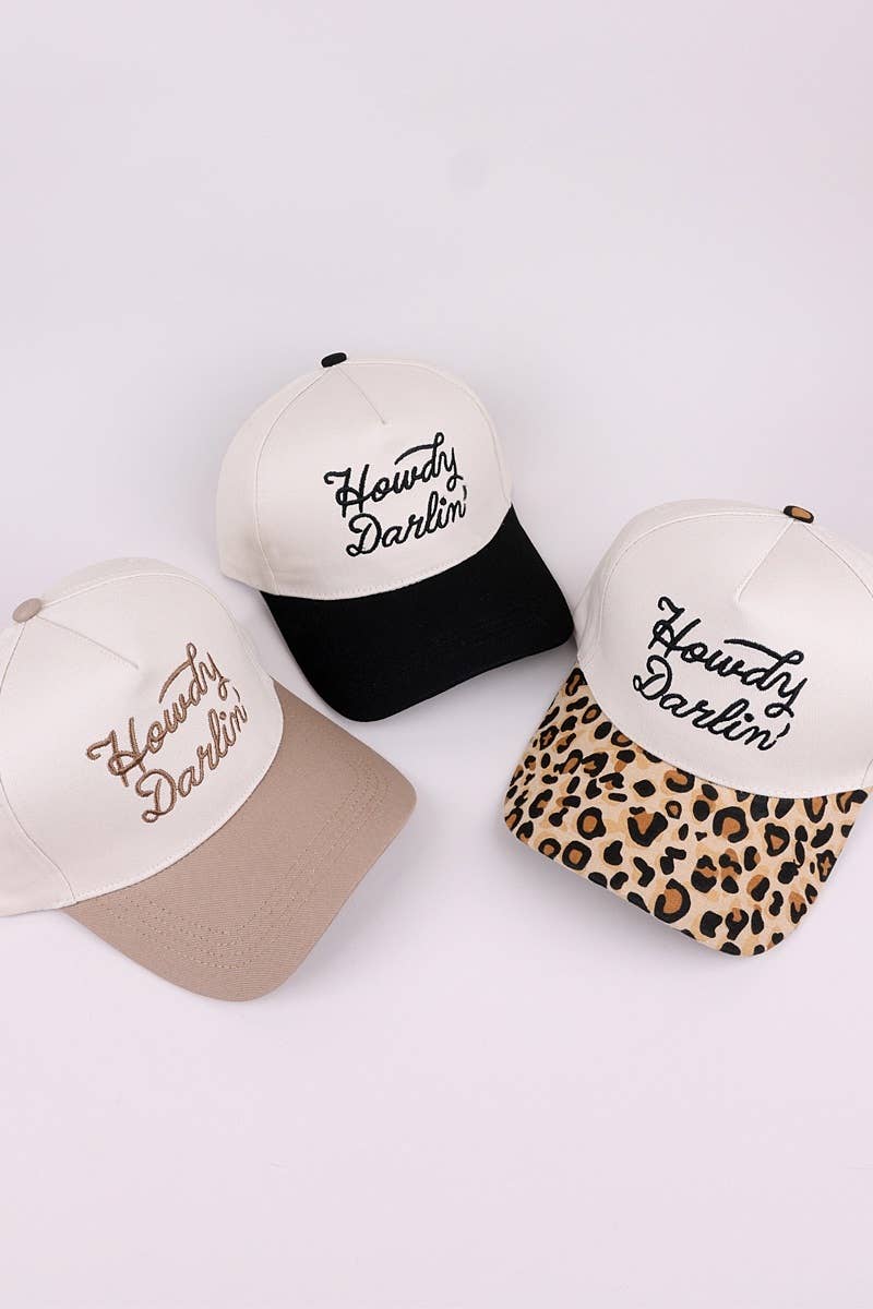 Howdy Darlin Two-tone Canvas Cotton Cap: ASH MOCHA