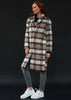 Brown White Plaid Long Jacket