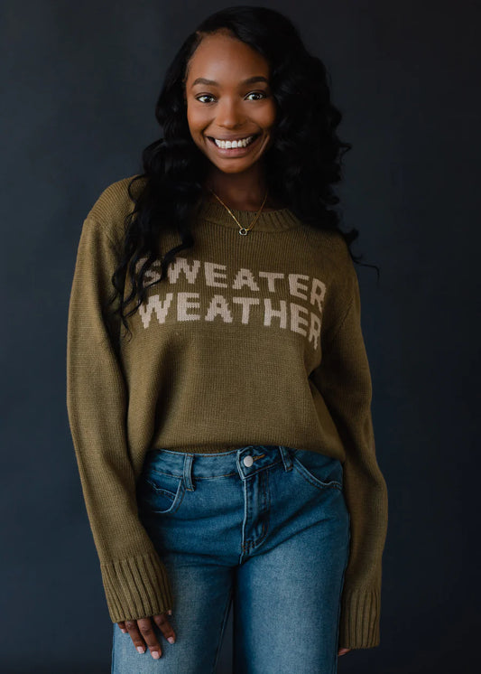 Olive Knit Sweater Weather