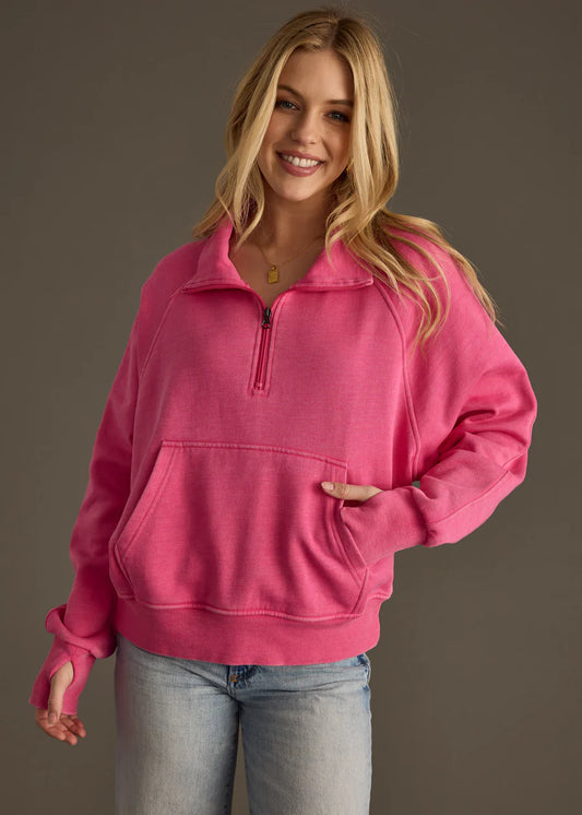 Funnel Neck Sweatshirt Pink