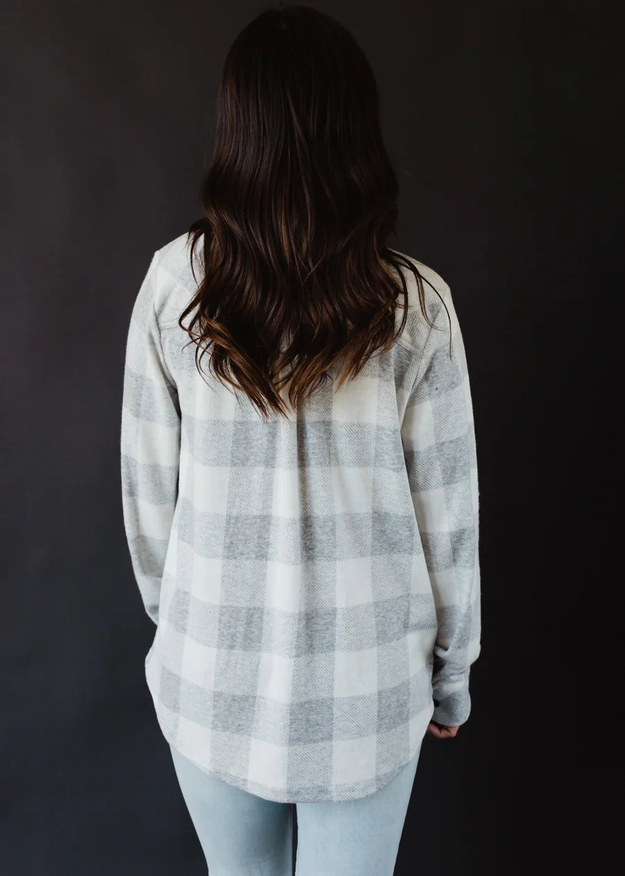 Gray & White Super Soft Flannel