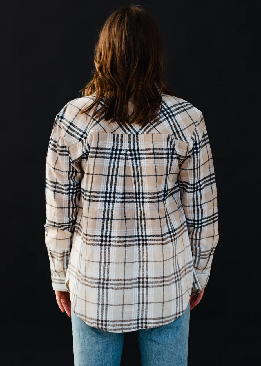 Tan White Black Flannel