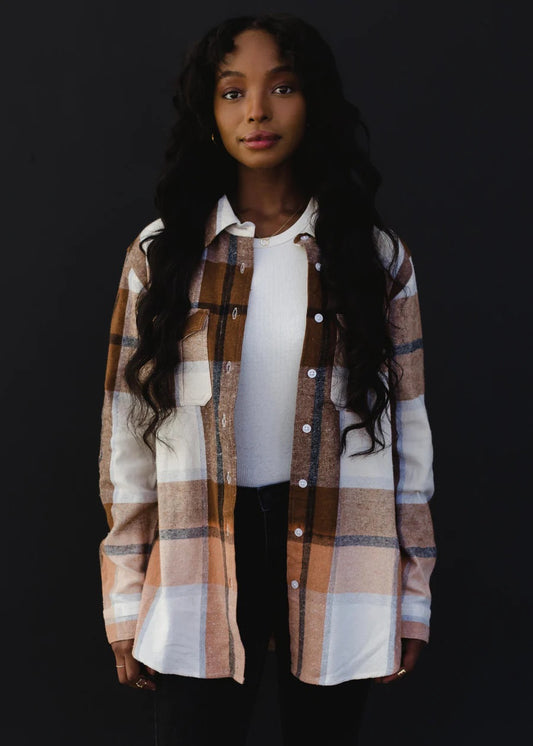 Orange Tan Flannel