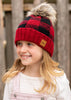 Kids Red & Black Knit Pom Hat