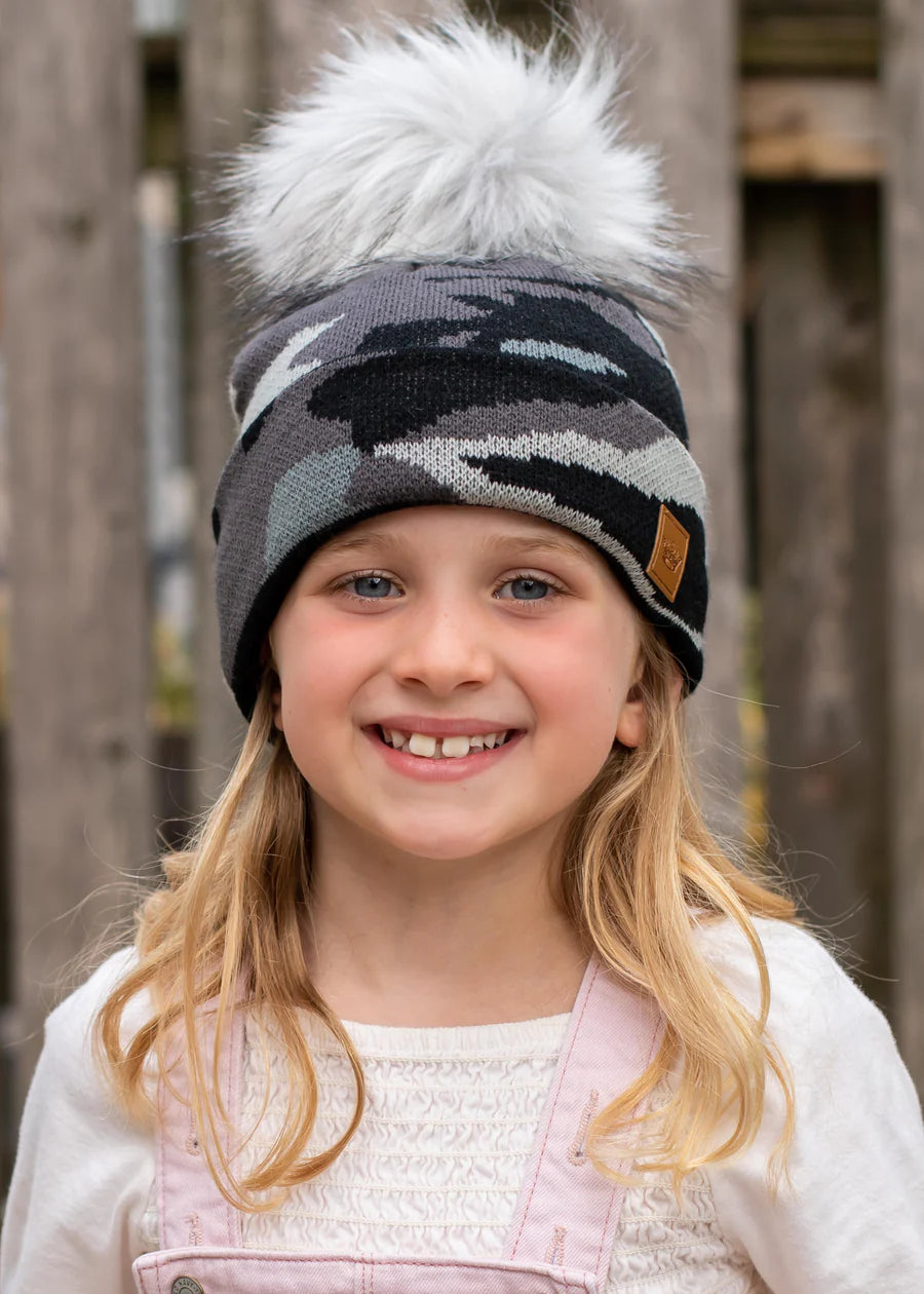 Kids Knit Camo Hat