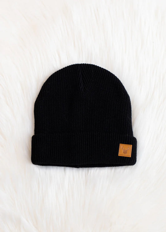 Kids Knit Beanie Black