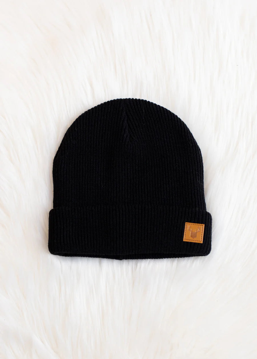 Kids Knit Beanie Black