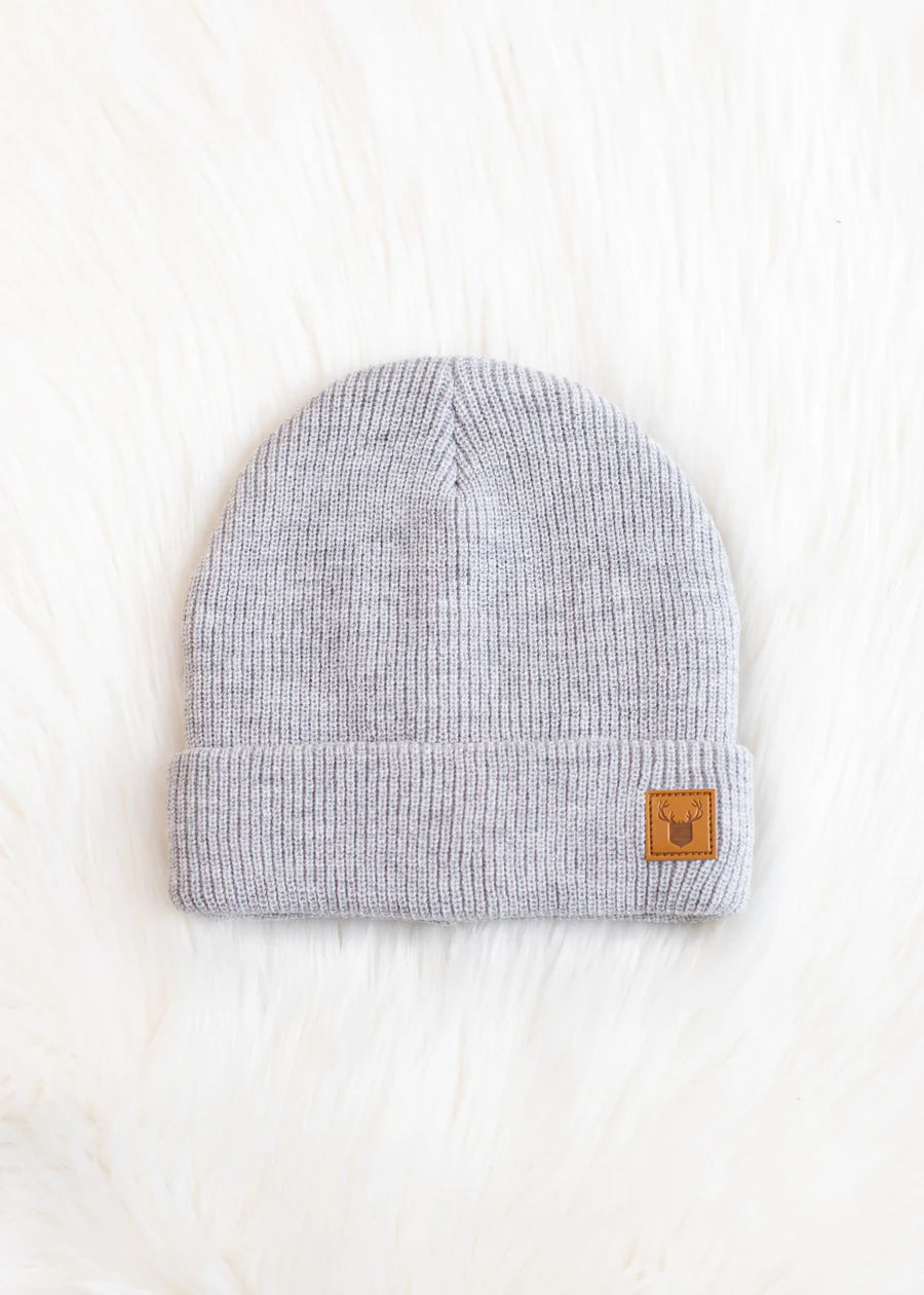 Kids Knit Beanie Grey