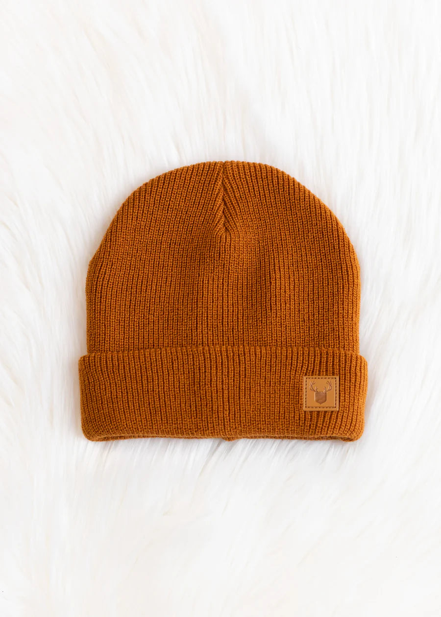 Kids Knit Beanie Camel