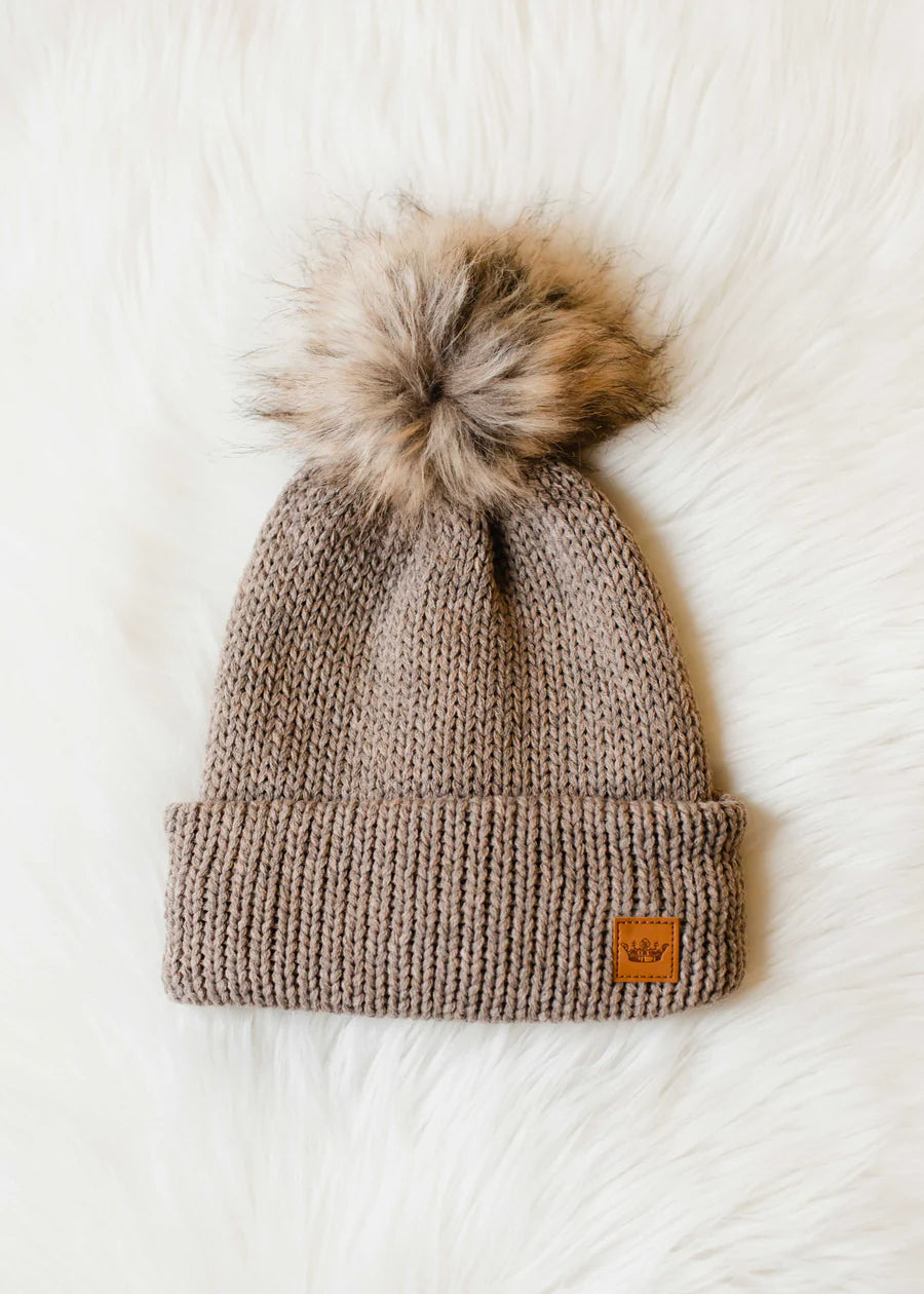 Mocha Knit Fleece Lined Hat