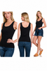 Cotton Crop Tank Top: BLACK