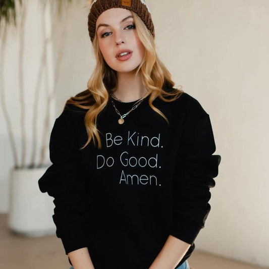 Be Kind Do Good Crew Neck Black