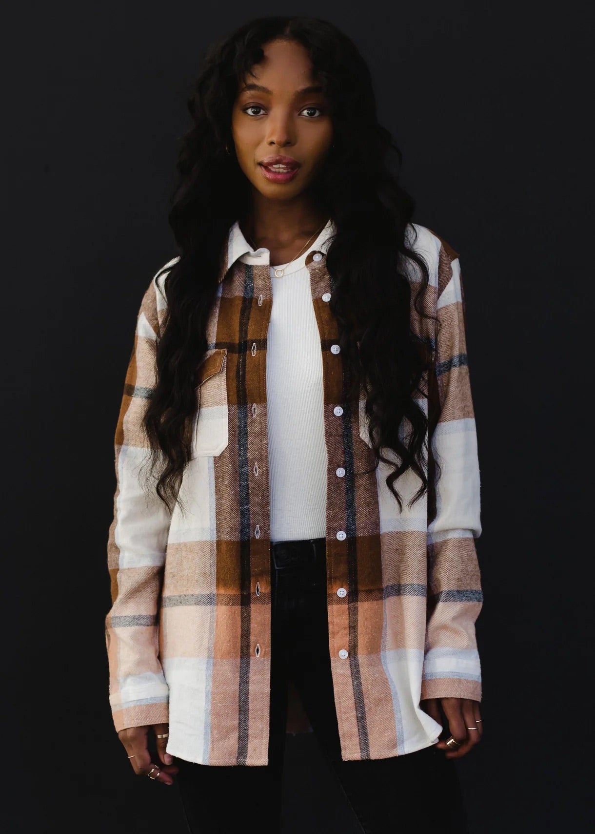 Orange Tan Flannel