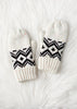 Cream & Black Speckled Mittens