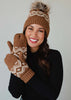 Brown & Cream Speckled Fleece Lined Mittens