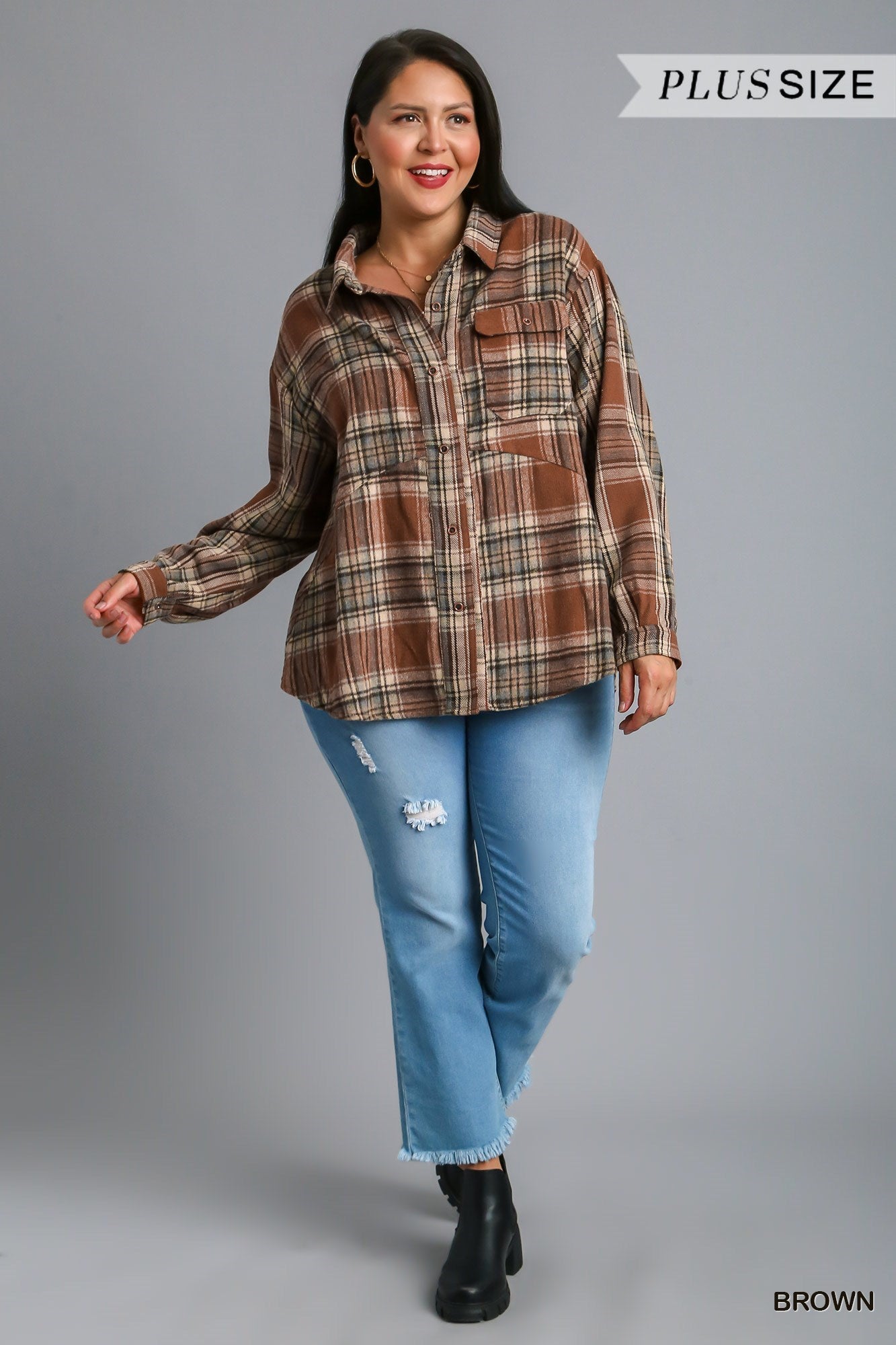 Brown Flannel Plus
