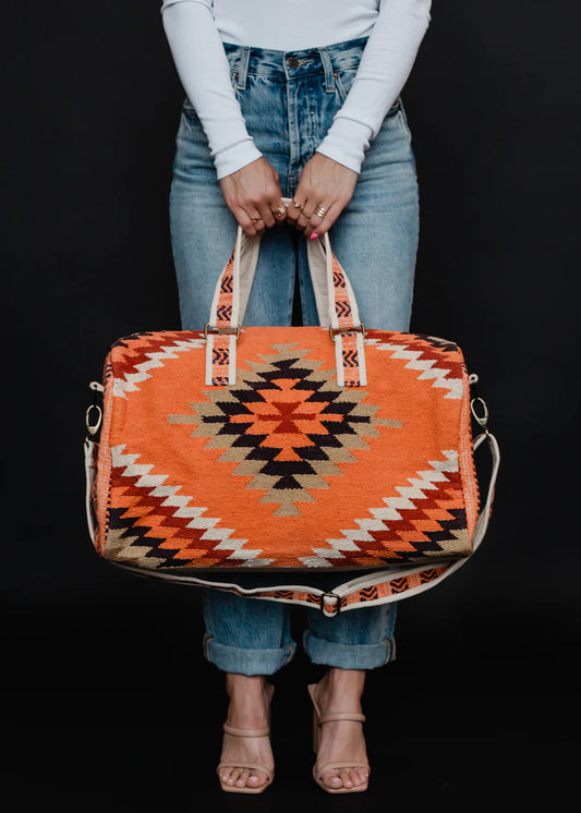 Aztec Duffle Bag Orange