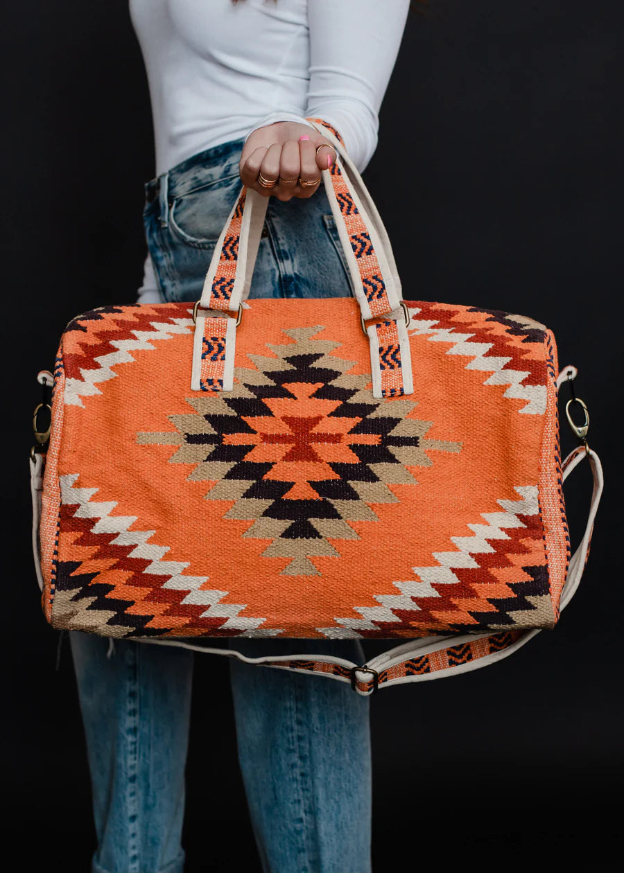 Aztec Duffle Bag Orange